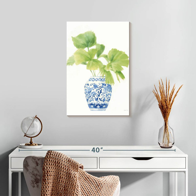Harnek Palm Chinoiserie blanc I, H 24 po x l 16 po