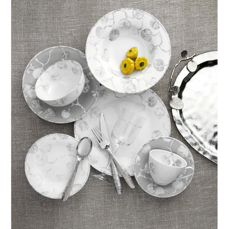Botanical Leaf Handmade Porcelain Salad/Dessert Plate