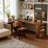 Nut-brown Rectangular Solid Wood desk-1172468280