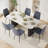 Marble texture 70.9 "Rectangular Dining Table Set-55343820-55343818-55214779