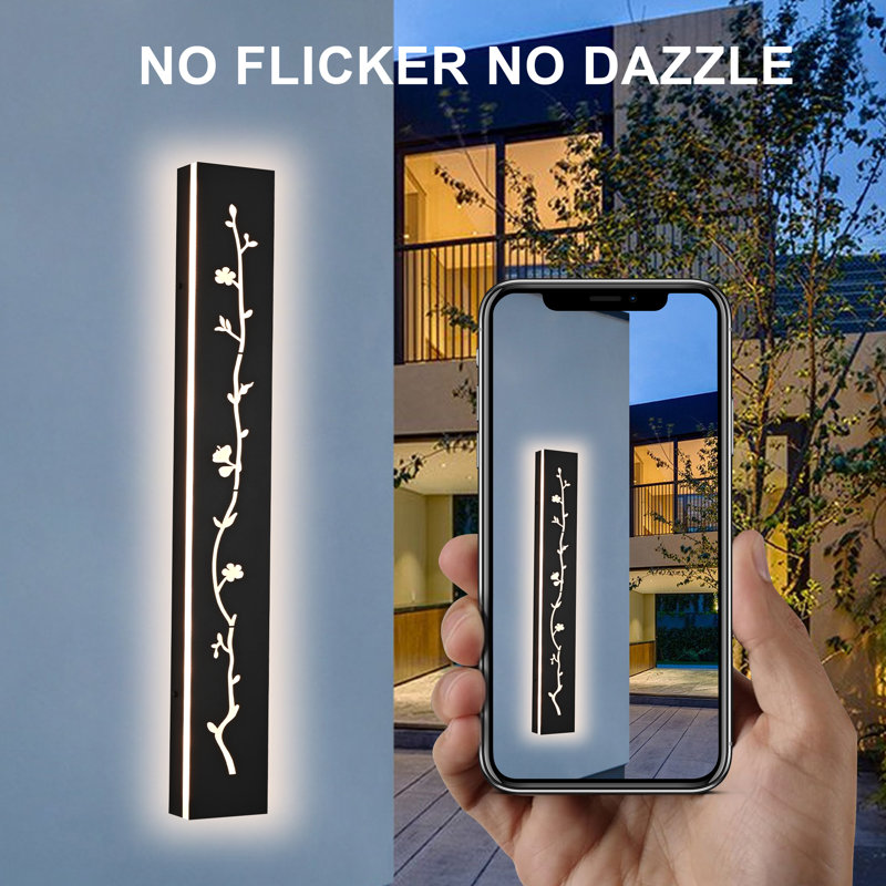 60 Inch Long Strip Modern LED Outdoor Wall Light Fixture 5.1In Wide Outdoor Garage Lights, 2 Pack Black Wall Mount Lighting Fixture Exterior Wall Sconce 3000K For House Garage Patio