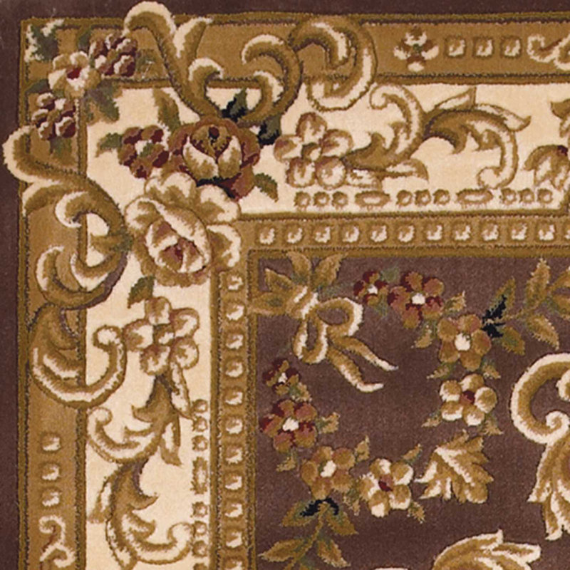 Extra Large Plum and Ivory Hand-Knotted Synthetic Rug