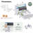Modern Upholstered Bed Frame with LED Lights, Charging Station and Pull-Out Desk-2109641145