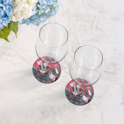 Sous-verres ronds en cuir Summer Palace Primula