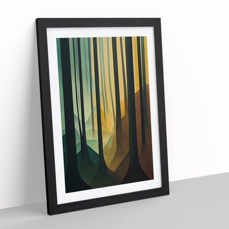 Abstract Autumnal Forest No.2 - Single Picture Frame Print, Black, 64cm H x 46cm W x 2cm D