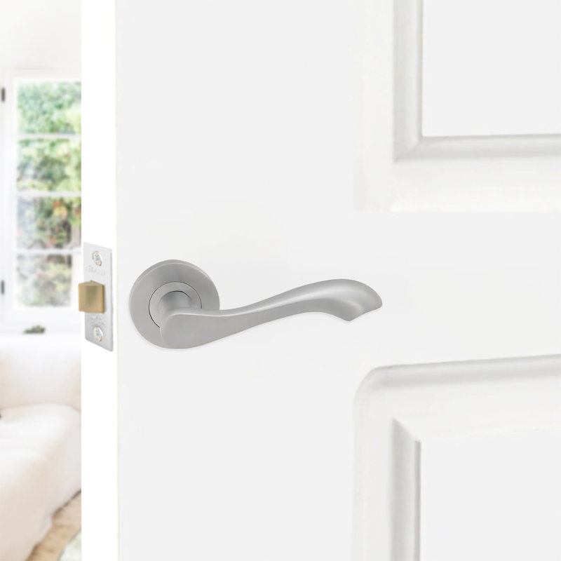 Camila Lever Door Handle, Satin Chrome