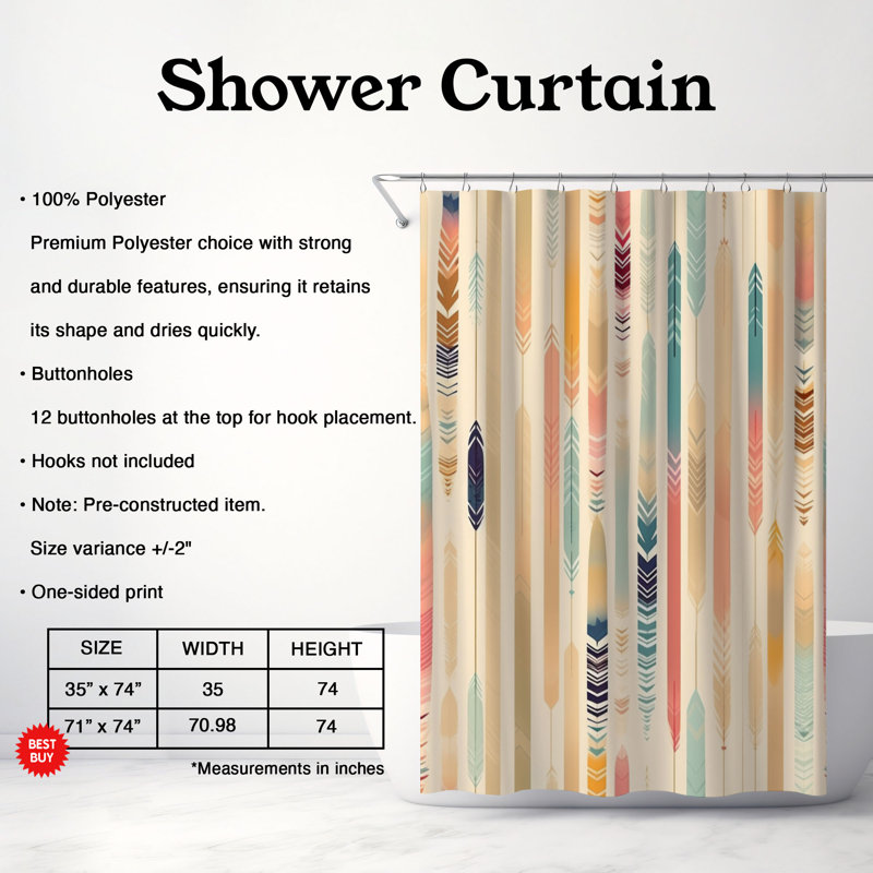 Rideau de douche Imrich, H 74 po x l 71 po