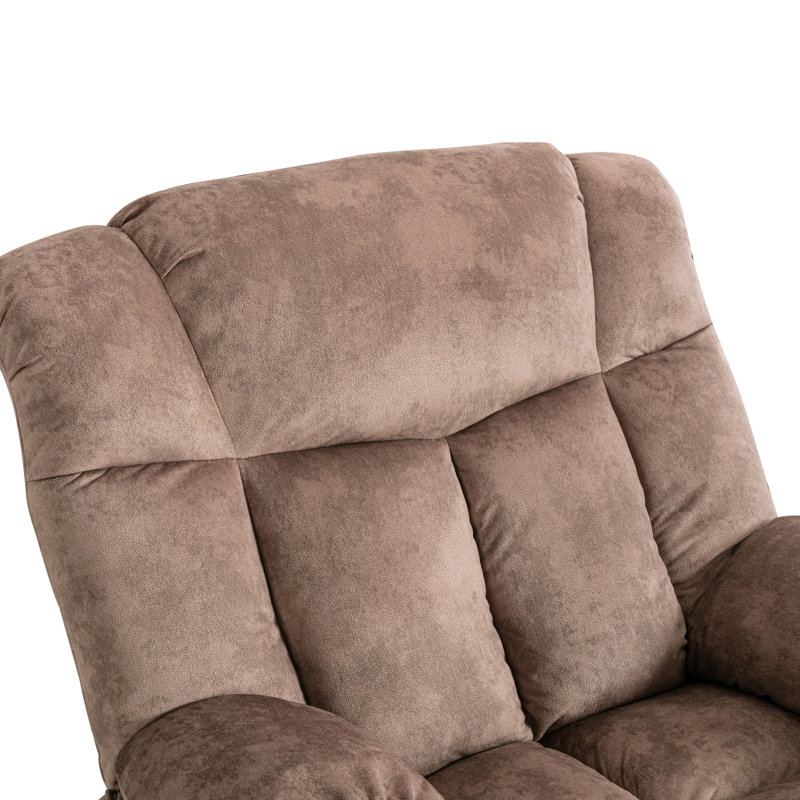 Fauteuil inclinable électrique lève-personne de 36,6 po avec télécommande Nekizia, Microfibre/microsuède brun clair