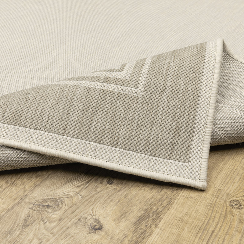 Tapis intérieur / extérieur Anne / Ivoire, Tapis de couloir de 1 pi 10 po x 7 pi 3 po