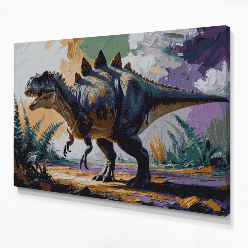 «Dinosaur Ankylosaurus», art mural sur toile mauve, H 11 po x l 14 po