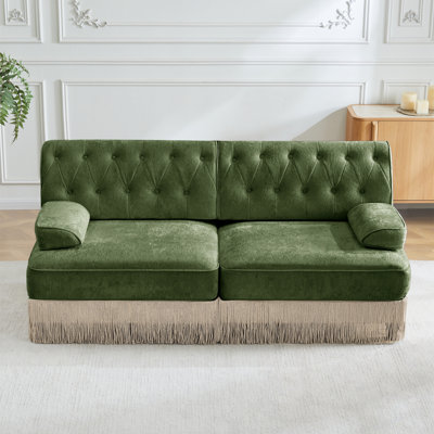 Canapé Chesterfield 76,6 po 2 places en velours