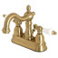 Kingston Brass Heritage Two-Handle 3-Hole Deck Mount 4" Centerset Bathroom Faucet with Plastic Pop-Up