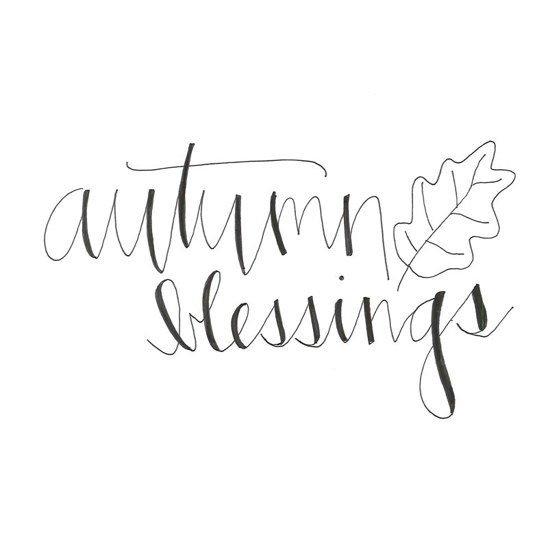 «Autumn Blessings 4», art textuel sur toile tendue, H 12 po x l 18 po
