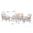Modesto 4-Person Wicker / Rattan Outdoor Sofa Seating Group with Glass-Top Shelf-Storage Table & Cushions-681061033
