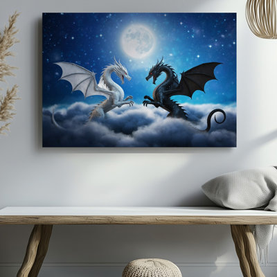 Toile, "Un ciel nocturne serein illuminé par une grande lune"