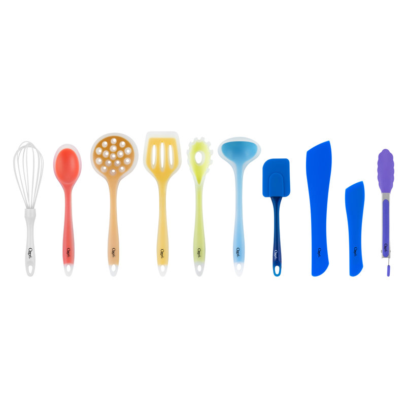 Ozeri 11-Piece Multicolor Silicone Kitchen Utensil Set with Holder