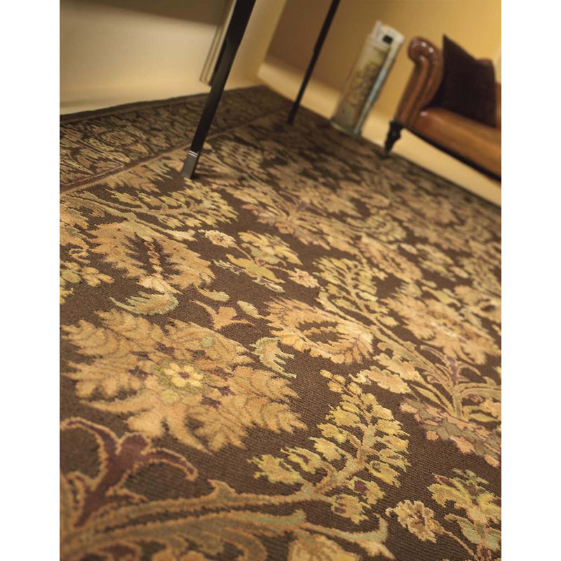 Wool Floral Area Rug, Rectangle 8'1" x 9'8"
