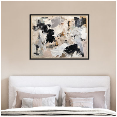  «Expressive Tonal Neutral Abstract» par The Creative Bunch Studio, reproduction d'art sur toile encadrée