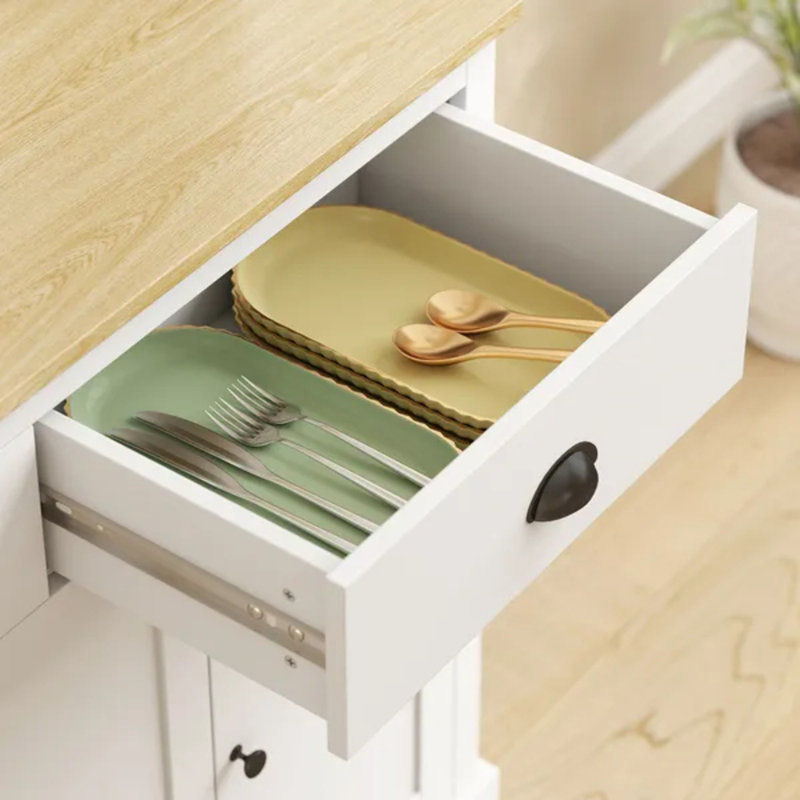 Armoire de cuisine autoportante de 71 po de hauteur blanche, Blanc