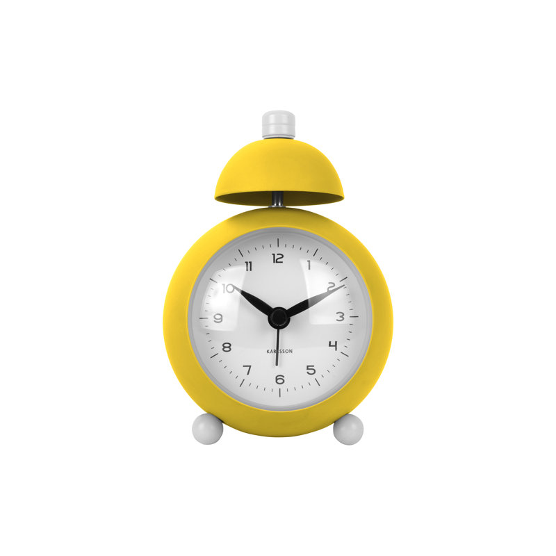Iron Mechanical Alarm Tabletop Clock, Yellow