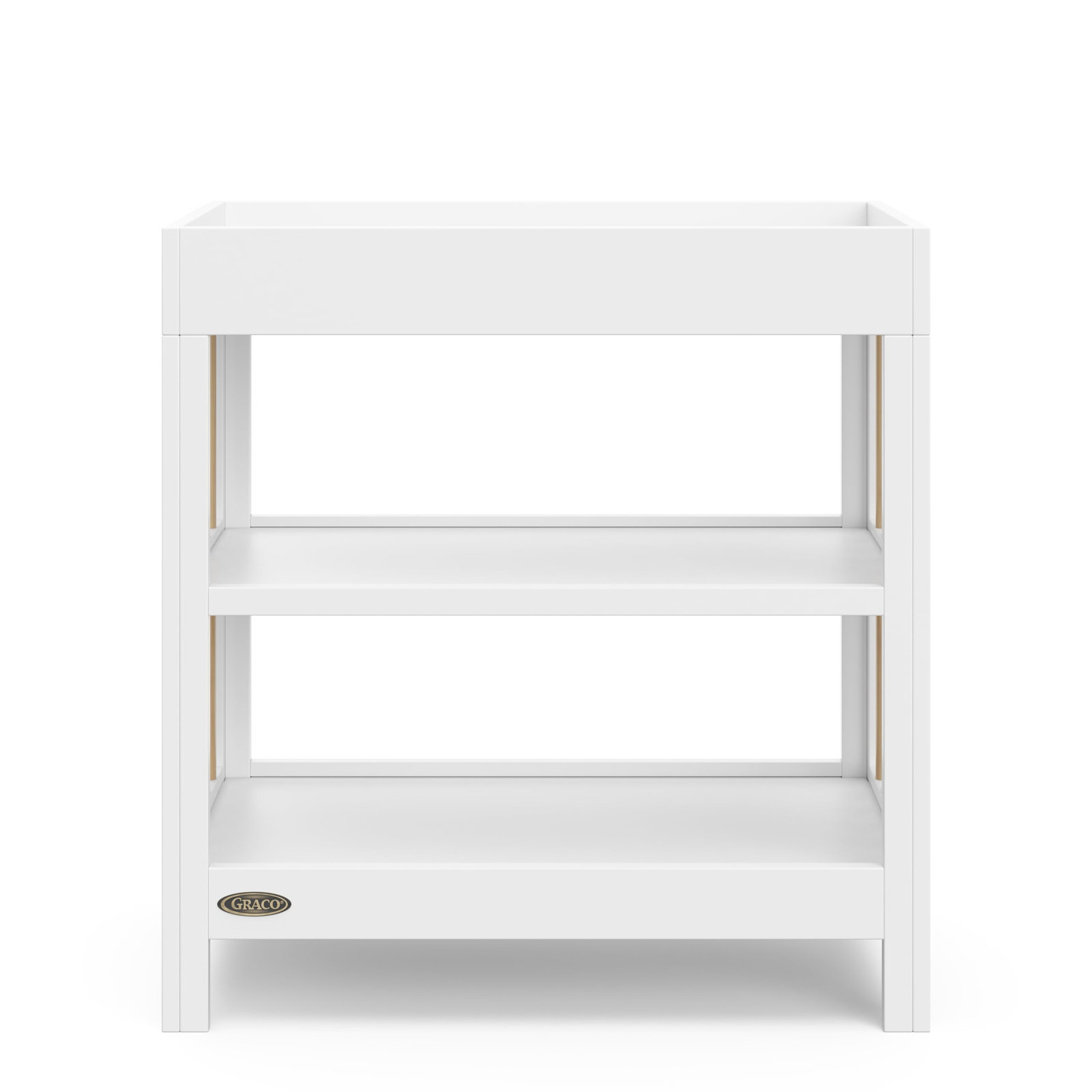 Teddi Changing Table with Pad, White/Driftwood