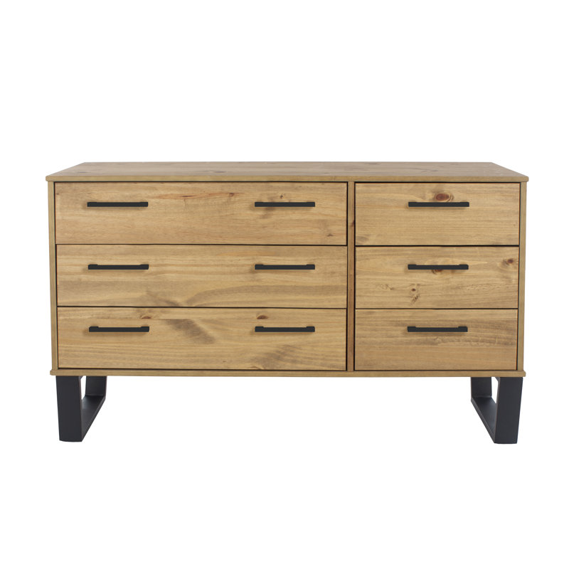 Ritzman 6 Drawer 119.3cm W Double Dresser, Brown