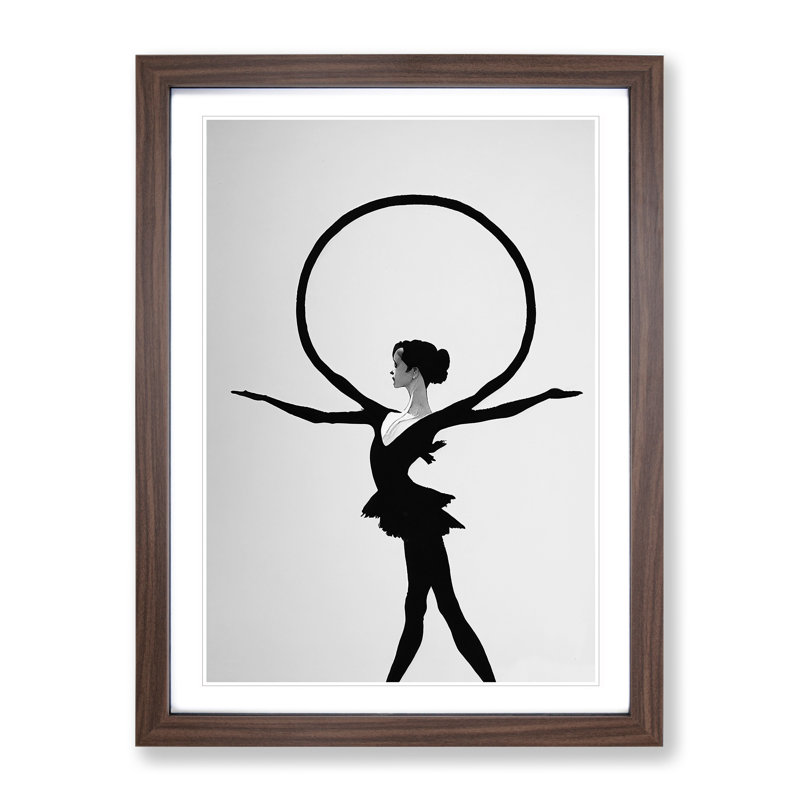 Monochrome Ballerina No.3 - Framed Print, 46cm H x 34cm W x 2cm D, Walnut