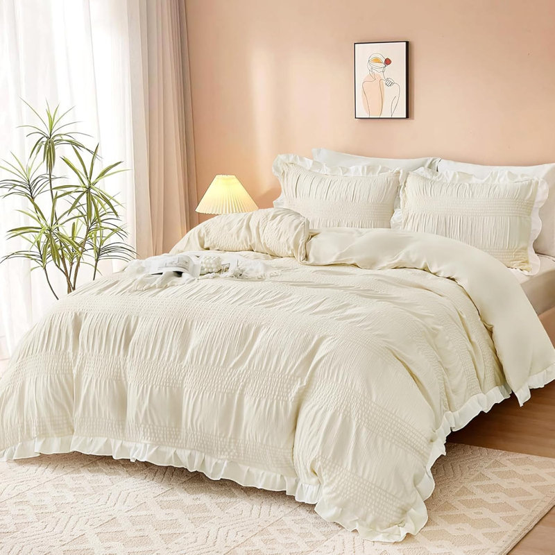 No Pattern Duvet Cover Set, White
