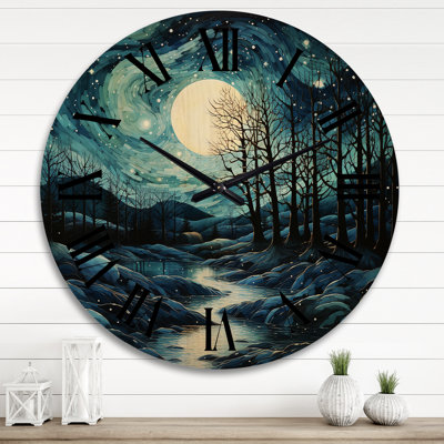 Horloge murale en bois massif Meave