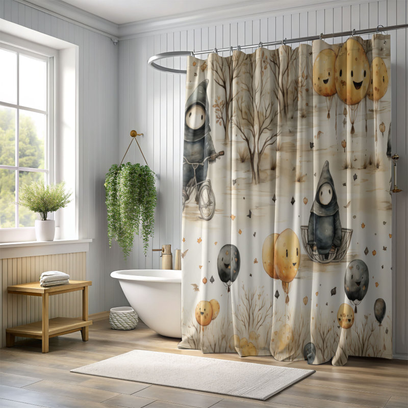 Rideau de douche Spooky Autumn - Premium, H 74 po x l 71 po