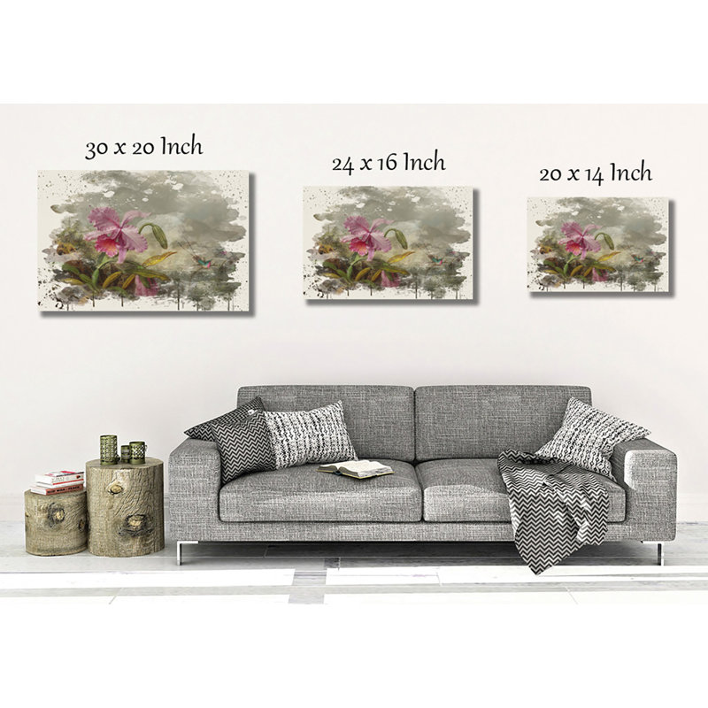 Pink Flower - Wrapped Canvas, 50cm H x 76cm W