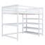 Lit mezzanine avec tablettes de rangement et bureau sous le lit-501454307-501454311