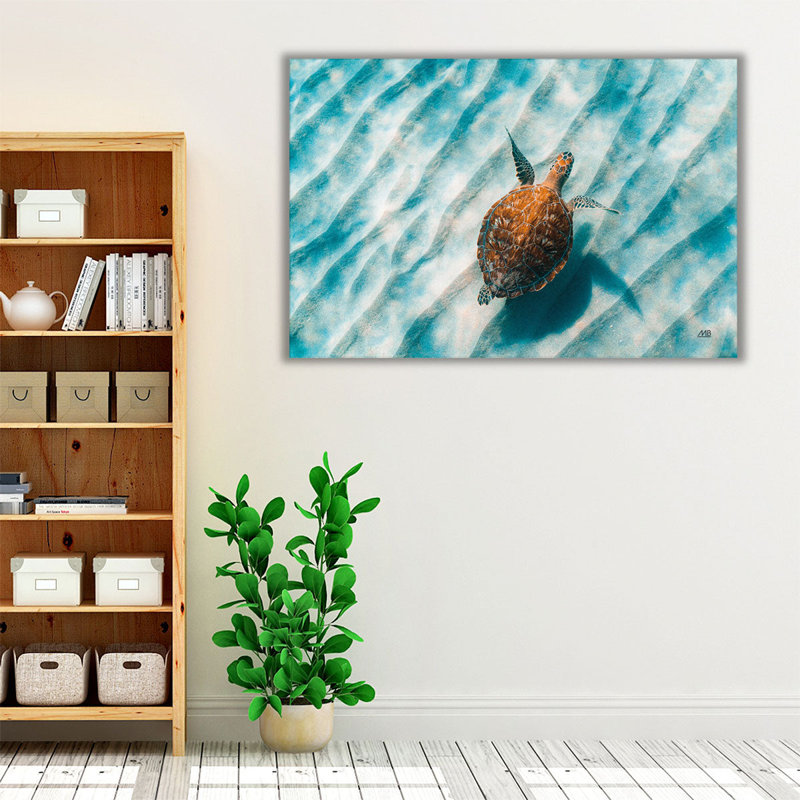 «Sandbar Sea Turtle II», reproduction d'art sur toile, H 16 po x l 24 po