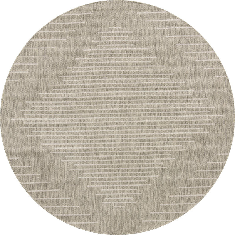 Ava-Mary Striped Indoor / Outdoor Rug, Round 7'10"