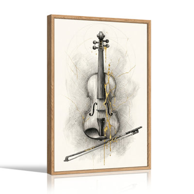 Violin Art Canvas Wall Art Oil Painting Print Set Of 1