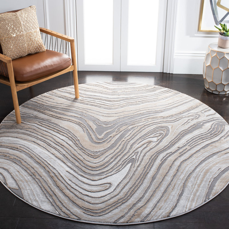 Tapis abstrait Aneas Performance, Rond 6 pi 7 po