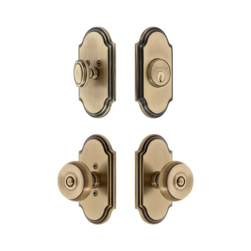 Ensemble de portes d'entrée Grandeur Arc, Vintage Brass, 2.375"