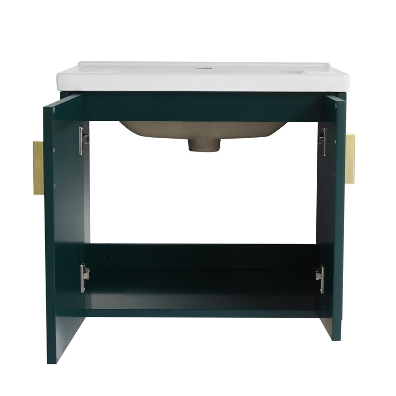 Meuble-lavabo avec lavabo pour la salle de bain, Noir