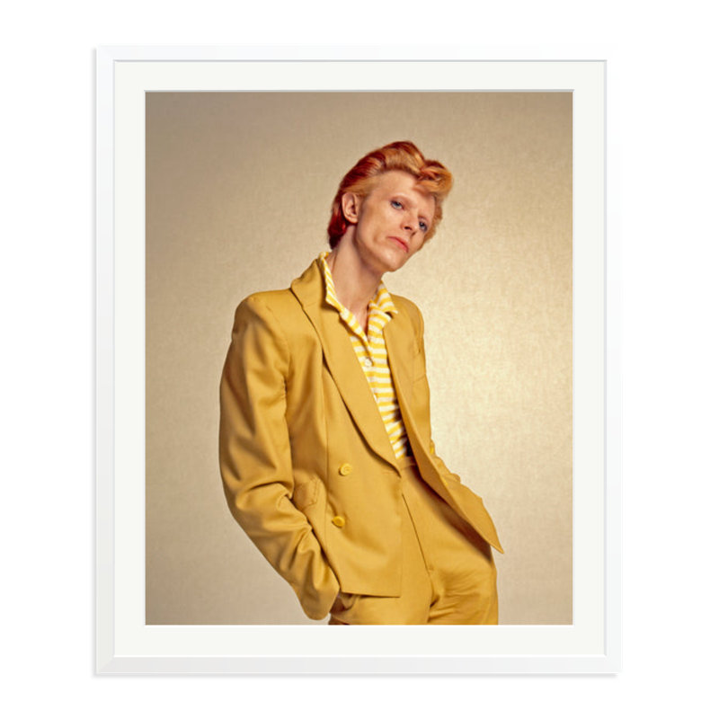 David Bowie in Yellow Suit, White, 38" H x 32" W