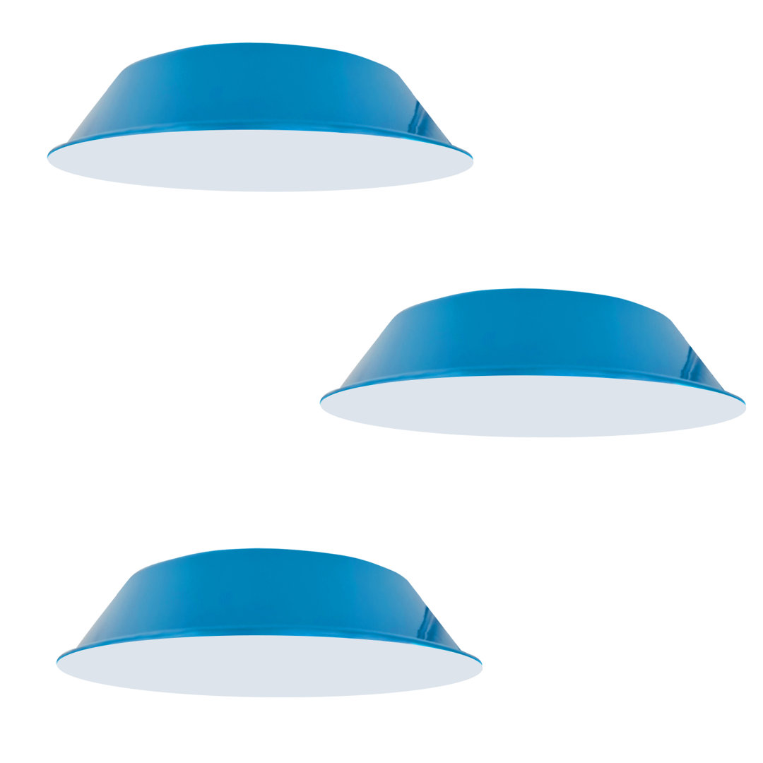 3 Pack Orange Retro Vintage Lampshade Easy Fit E27/B22 Base Industrial Pendant Metal 36Cm Lamp Light Shades For Bedroom,Living Room,Kitchen Any Indoor