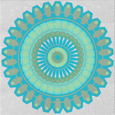 Fabriqué à la machine à partir de laine et de polyester gris/vert Tapis décoratif