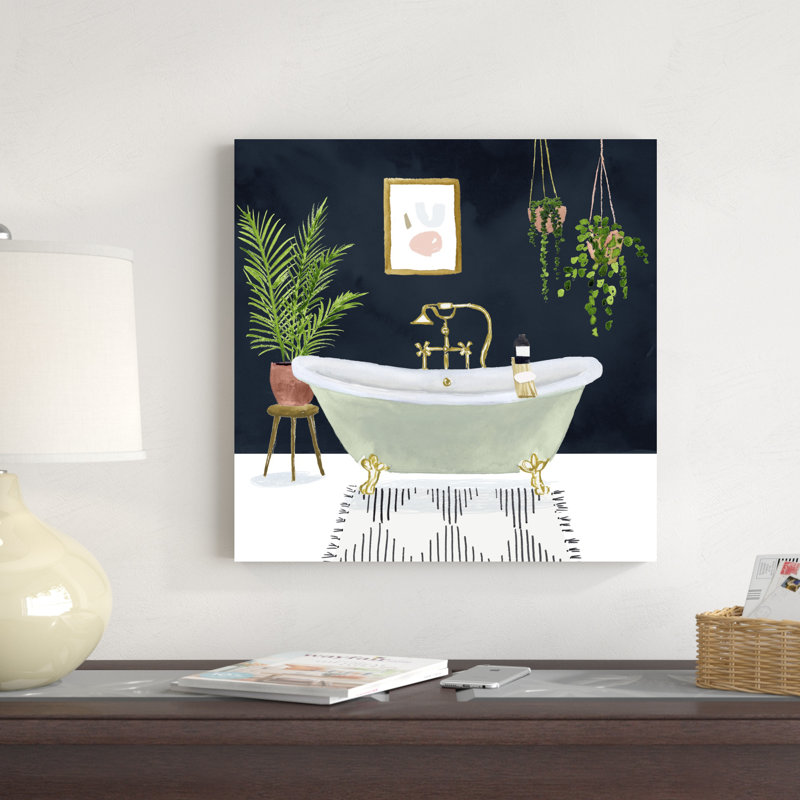 Boho Bath I, H 20 po x l 20 po, Imprimé avec cadre noir, Oui
