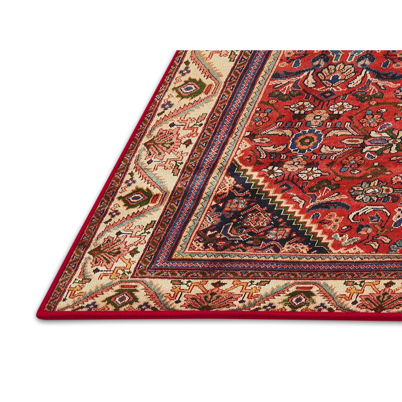 Tapis oriental rouge / ivoire, Rectangle 7 pi x 9 pi