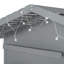 Lit simple avec tablettes, lit maison avec fenêtre et bande lumineuse étincelante sur le toit, gris