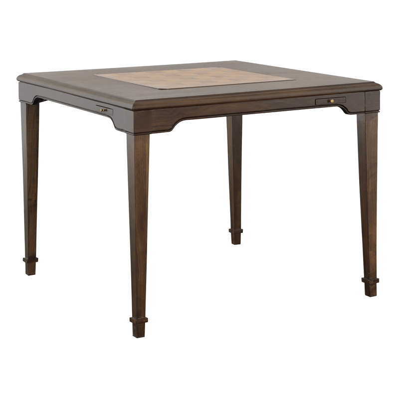 Oscar 38" 4 - Player Walnut Card Table with Cup Holders