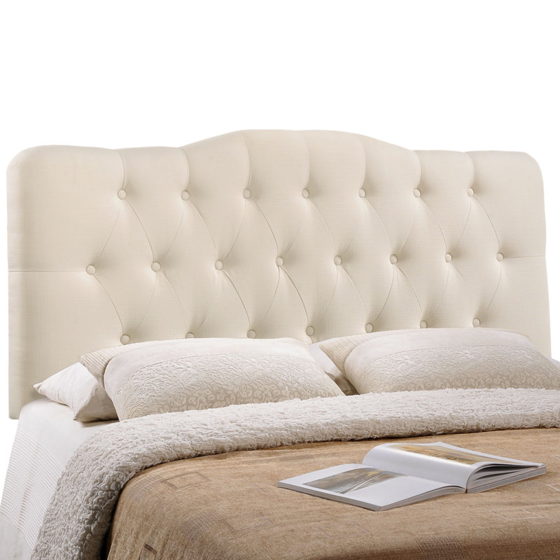 Modway Annabel Upholstered Fabric Headboard, Queen, Ivory