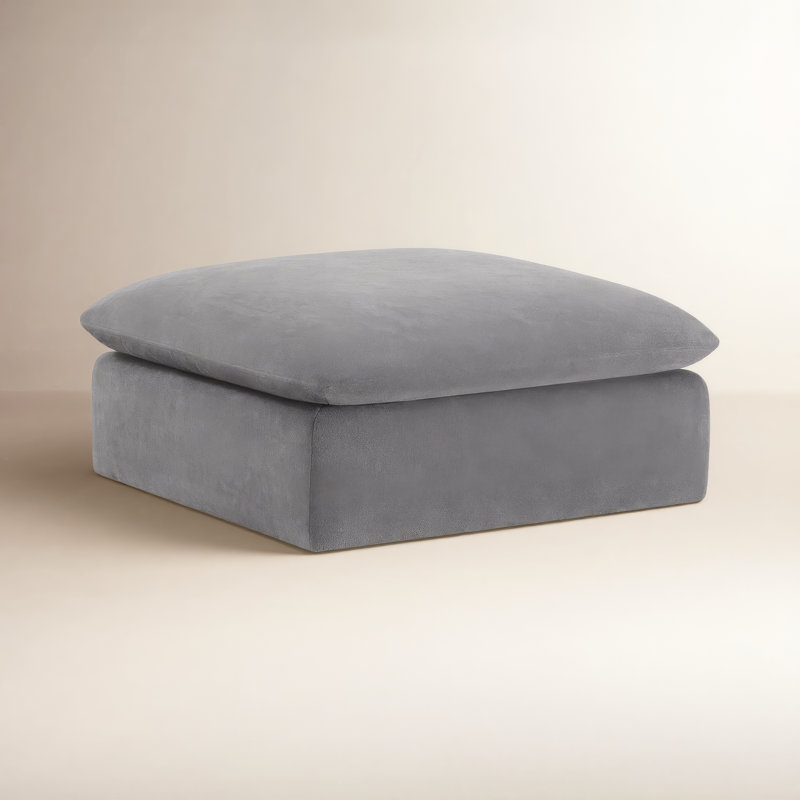 Repose-pieds rembourré Annabella, Chenille Elite Performance texturée en étain