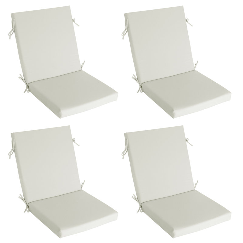 Coussins de chaise d'extérieur 20 po x 40 po x 3,15 po (ensemble de 4), coussin de patio en mousse viscoélastique avec bordure en cascade