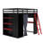 Full Size Loft Bed With Desk And 6 Storage Shelves, Wardrobe, Blackout Curtain-2146892263