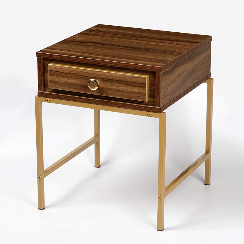 Tybalt 40cm W Metal Bedside Table